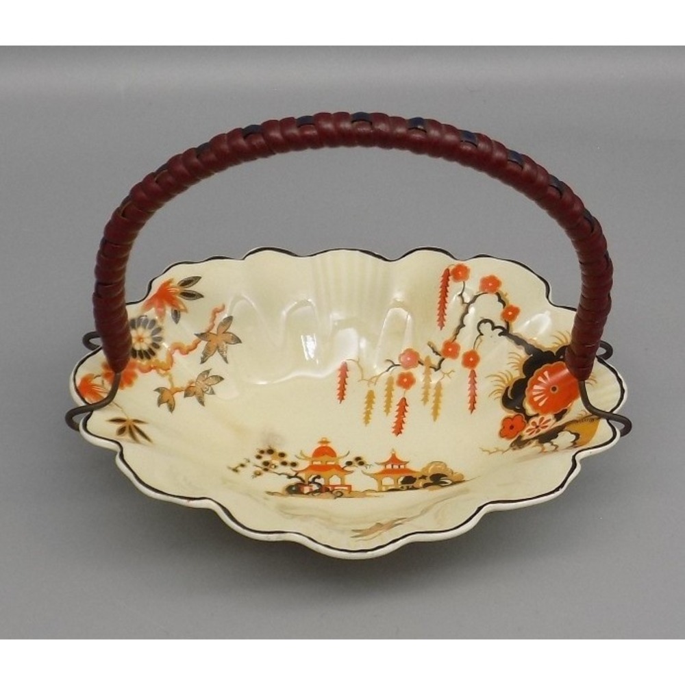Pagoda Pattern Wedgwood Dish w/ Handle Bon Bon Nut Rare Hard to Find Vtg 1920's